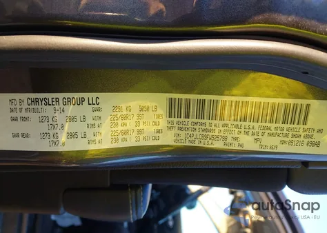 2015 Jeep Cherokee Latitude from USA, damaged, VIN 1C4PJLCB9FW525798